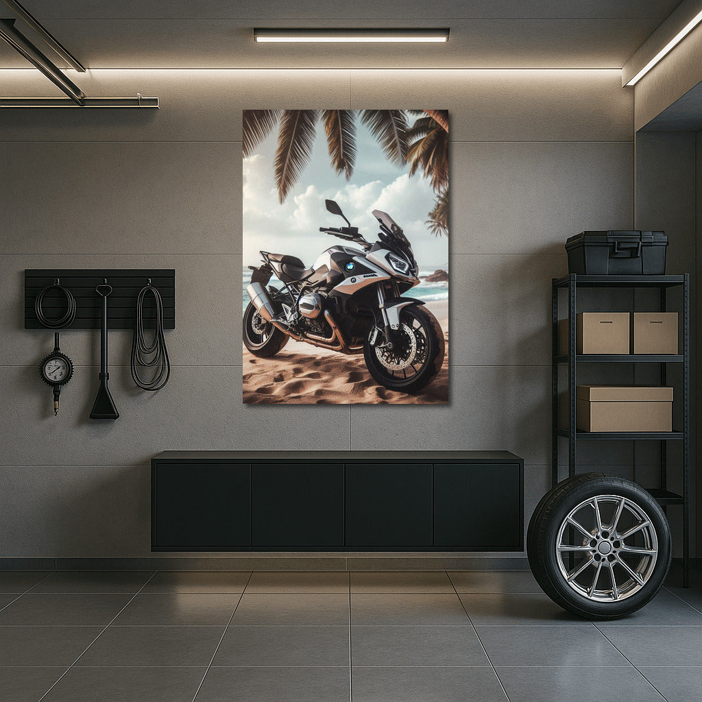 BMW Motorcycle on a Tropical Beach: Freedom and Adventure