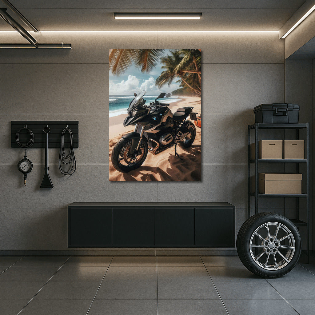 BMW Motorcycle on a Tropical Beach: Summer Paradise and Freedom