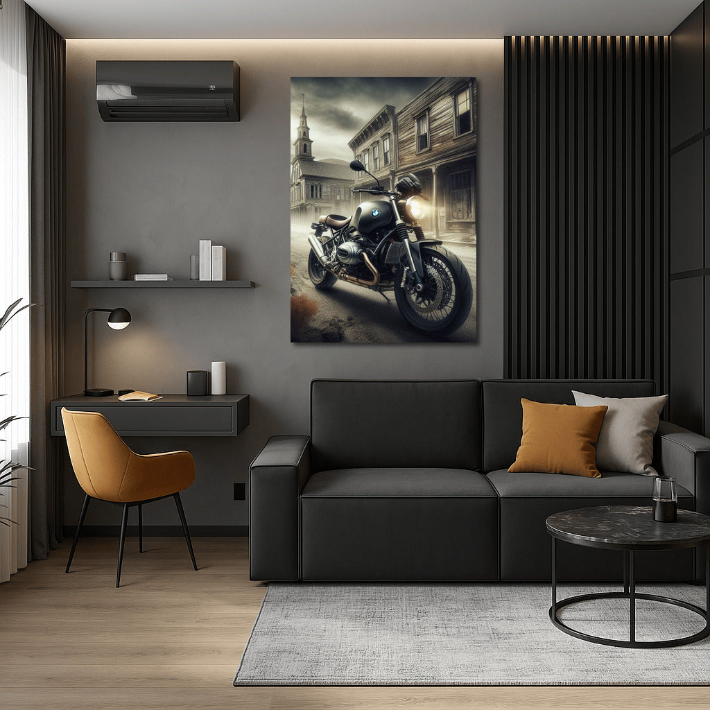 BMW Motorcycle in the Abandoned City: Speed and Silence