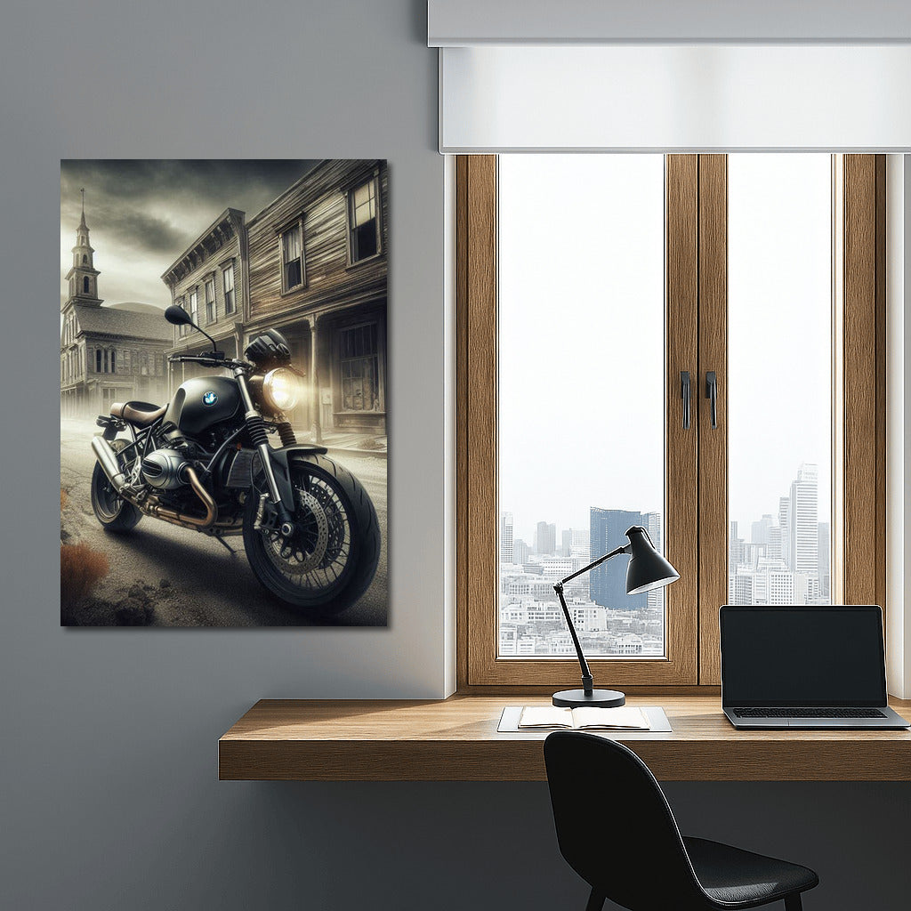 BMW Motorcycle in the Abandoned City: Speed and Silence