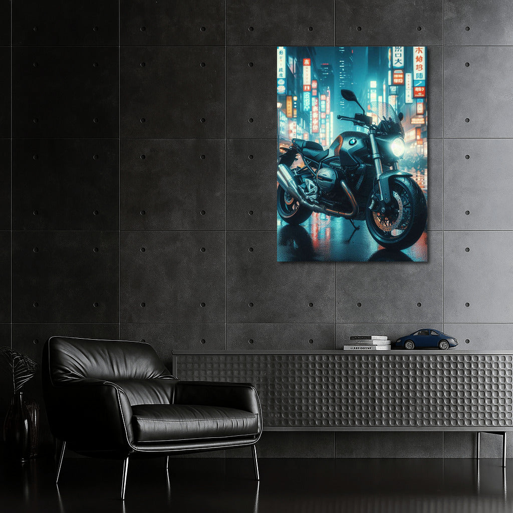 Night Knight: BMW Motorcycle on City Streets