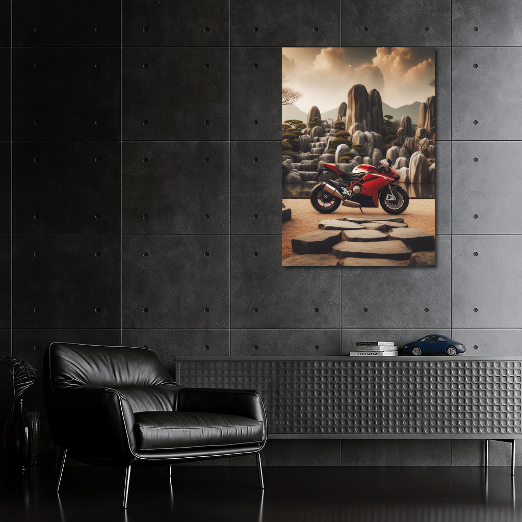 Ducati Elegance: Symphony of Speed in the Stone Garden