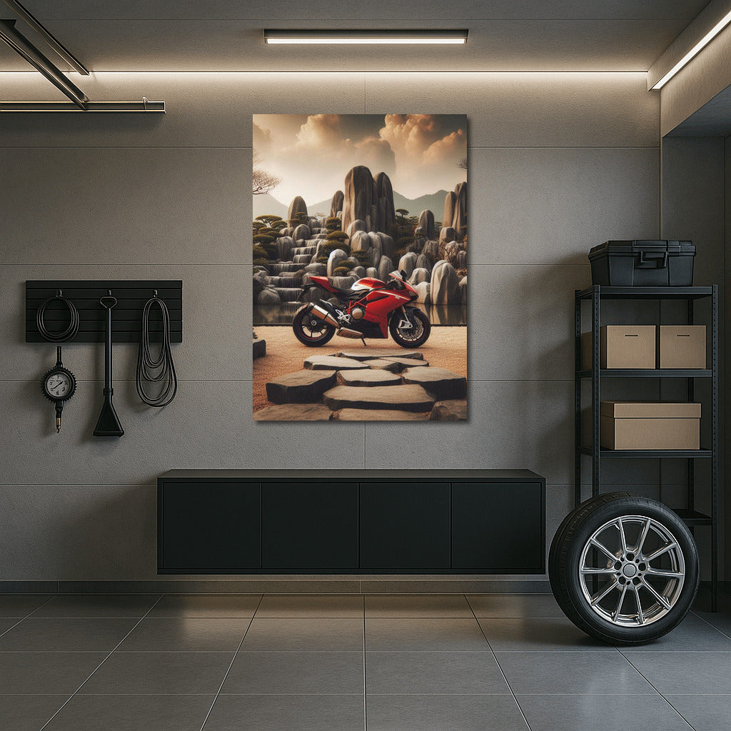 Ducati Elegance: Symphony of Speed in the Stone Garden