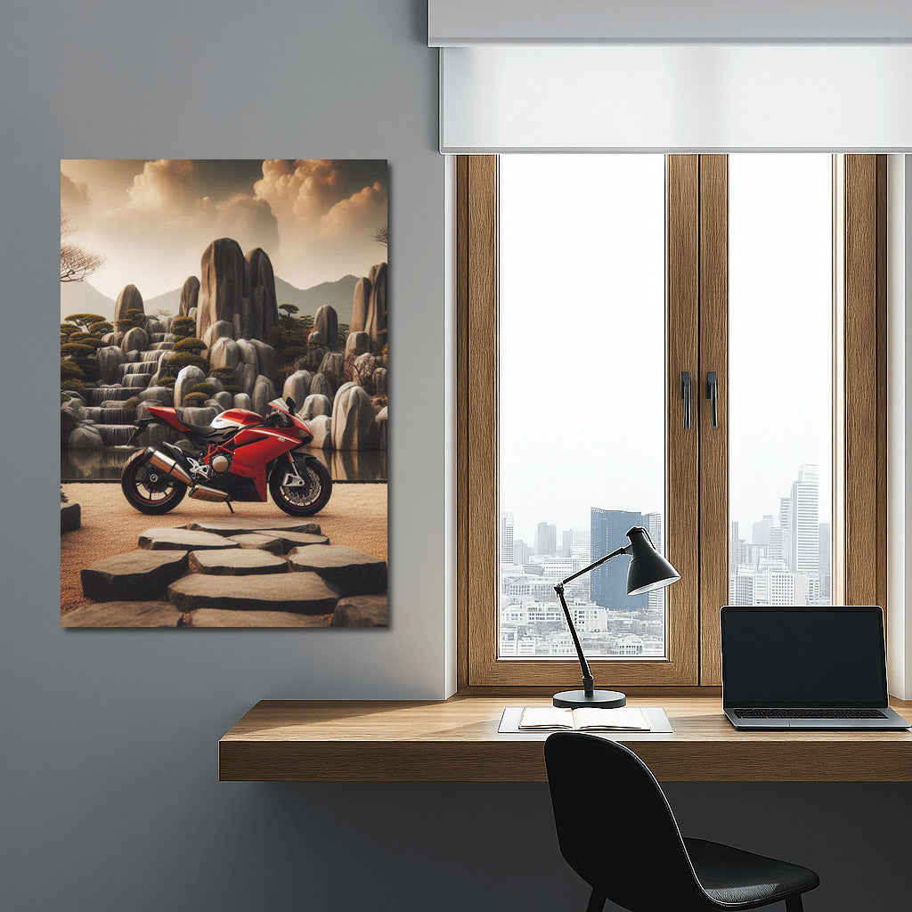 Ducati Elegance: Symphony of Speed in the Stone Garden