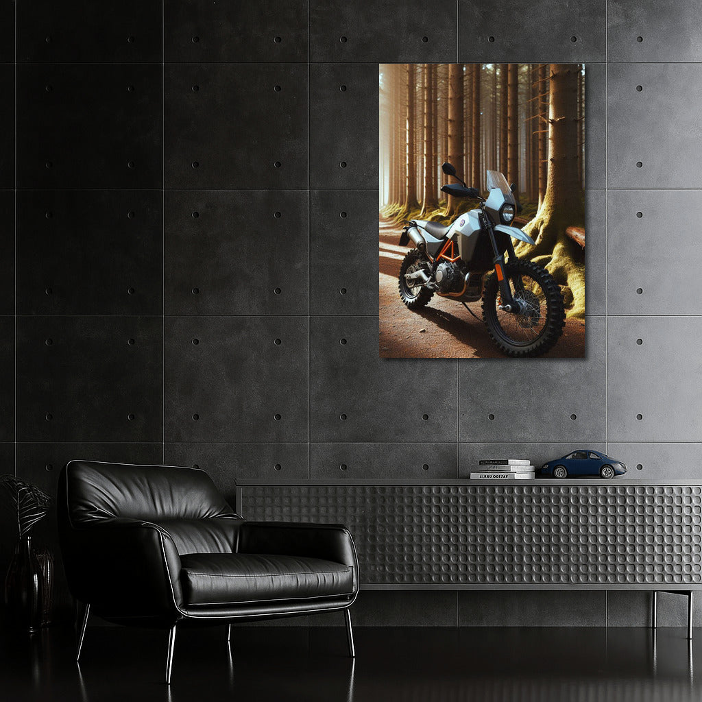 Husqvarna Adventure: Motorcycle on a Forest Trail