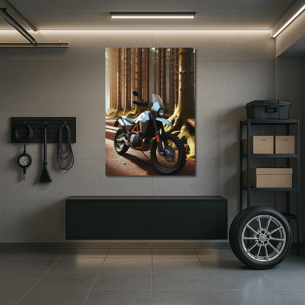 Husqvarna Adventure: Motorcycle on a Forest Trail