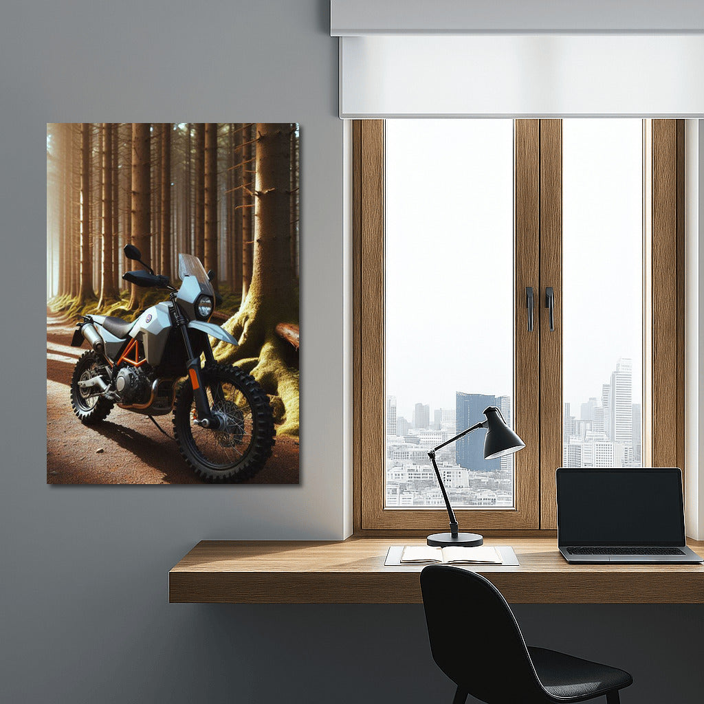 Husqvarna Adventure: Motorcycle on a Forest Trail