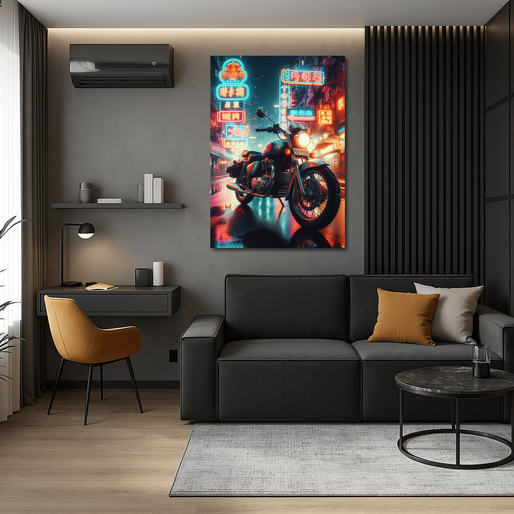 Night Flight: Indian Motorcycle on the City Streets