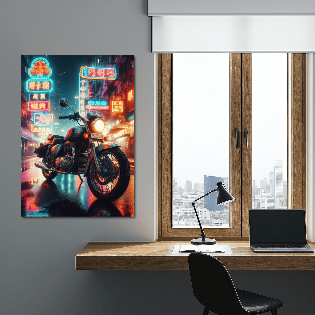 Night Flight: Indian Motorcycle on the City Streets