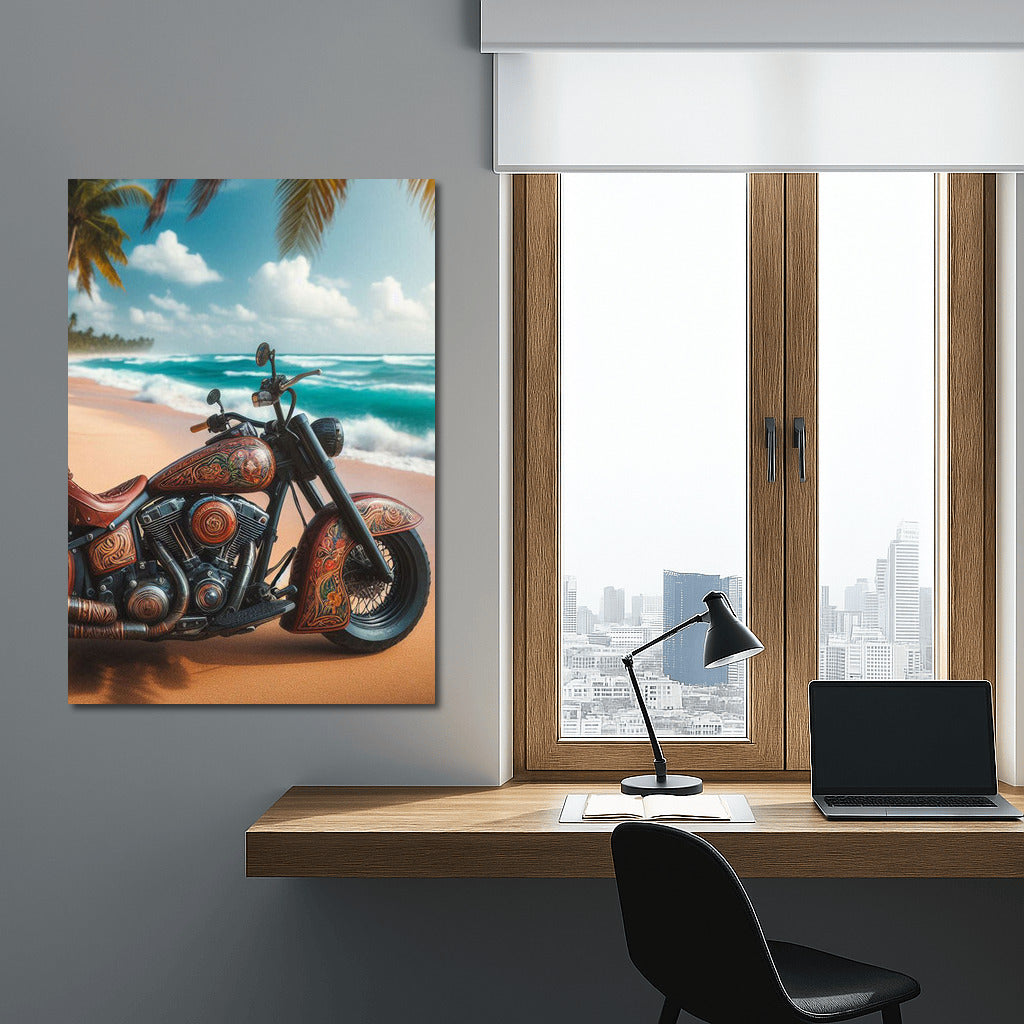 Indian Motorcycle on a Tropical Beach: Freedom and Style