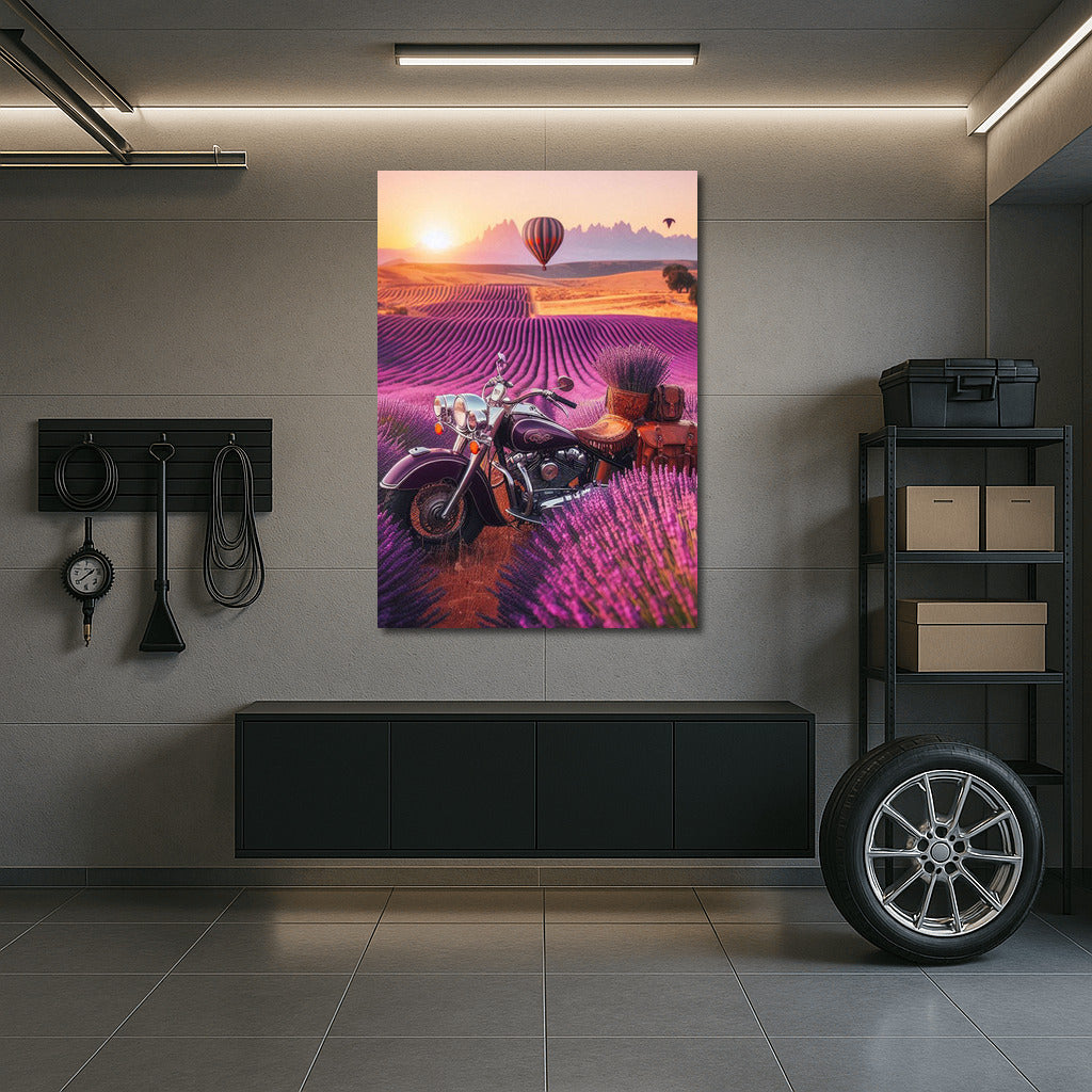 Indian Motorcycle: Dawn Over Lavender Fields