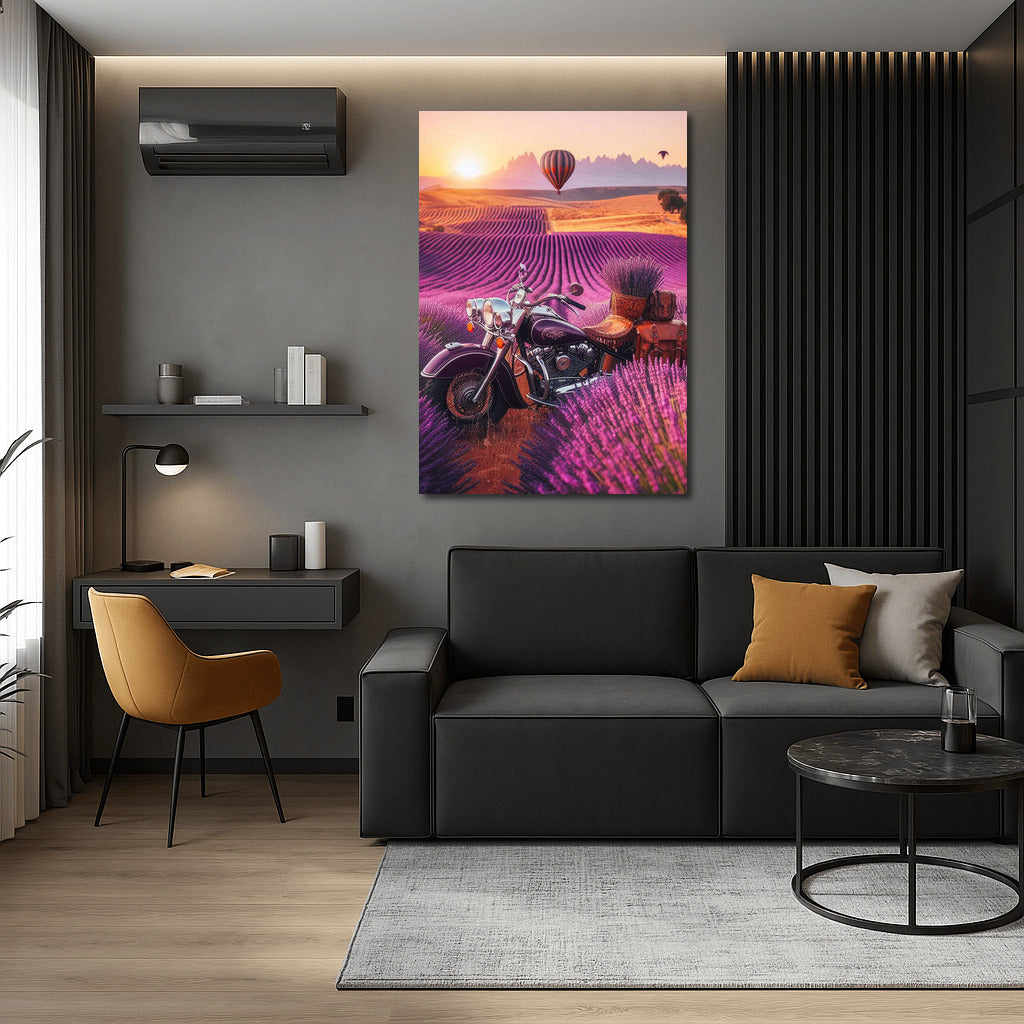 Indian Motorcycle: Dawn Over Lavender Fields