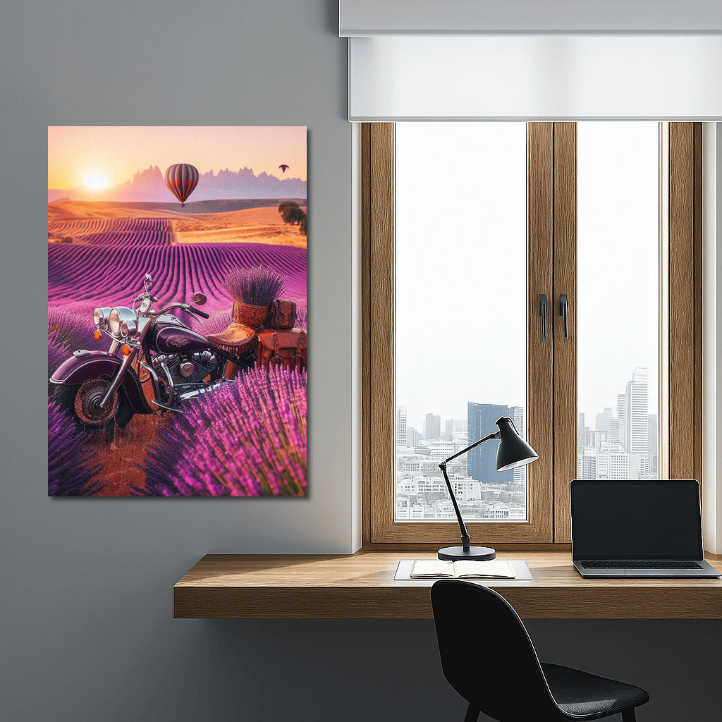 Indian Motorcycle: Dawn Over Lavender Fields