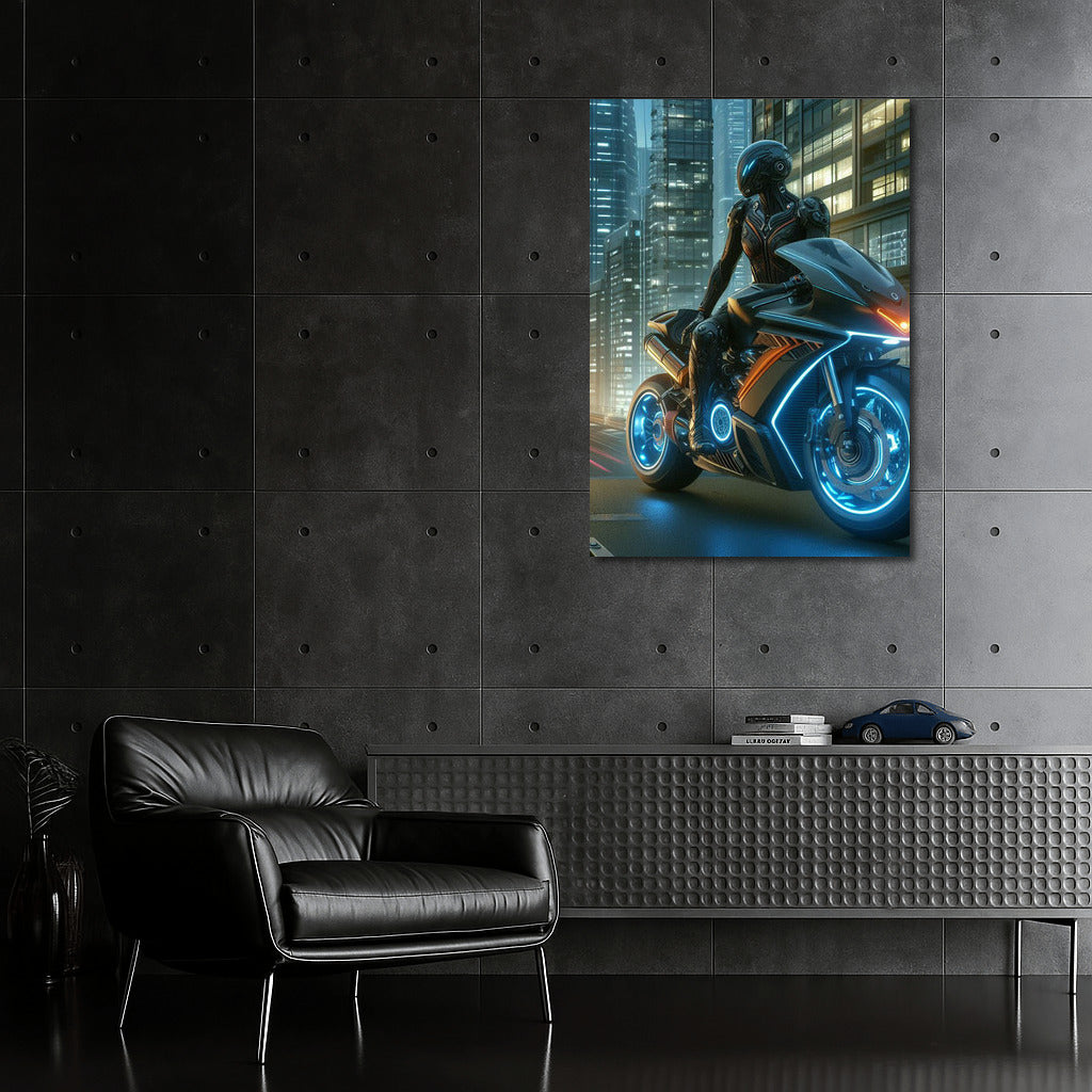 Neon Racer: Moto Guzzi in the Heart of the Metropolis