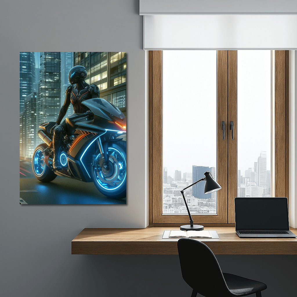 Neon Racer: Moto Guzzi in the Heart of the Metropolis