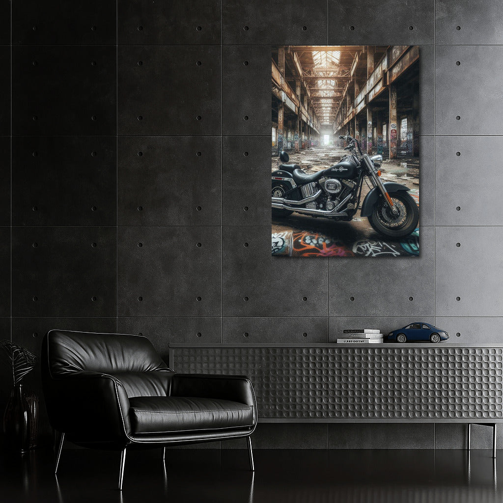 Harley Davidson in Abandoned Warehouse: Symbol of Freedom and Adventure