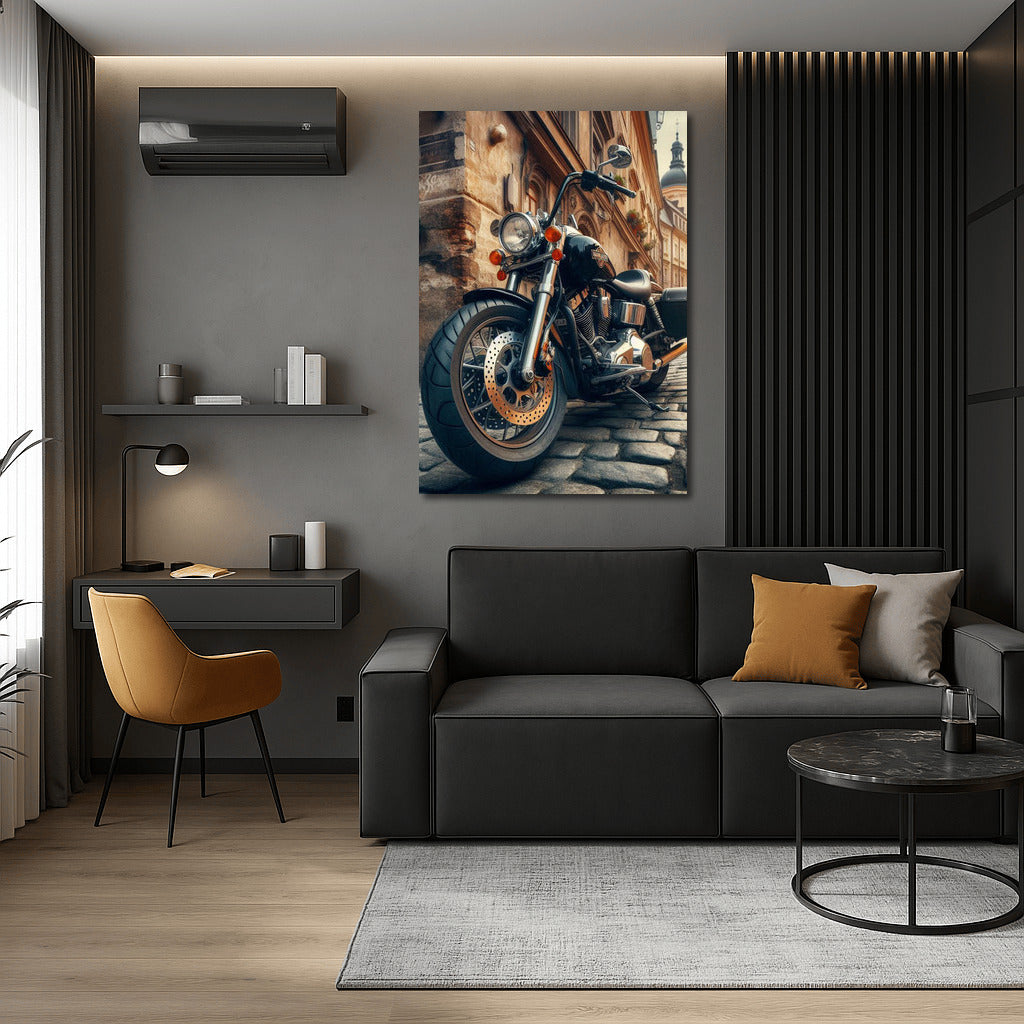 Harley Davidson on the Vintage Streets of Europe: Dynamics and Style
