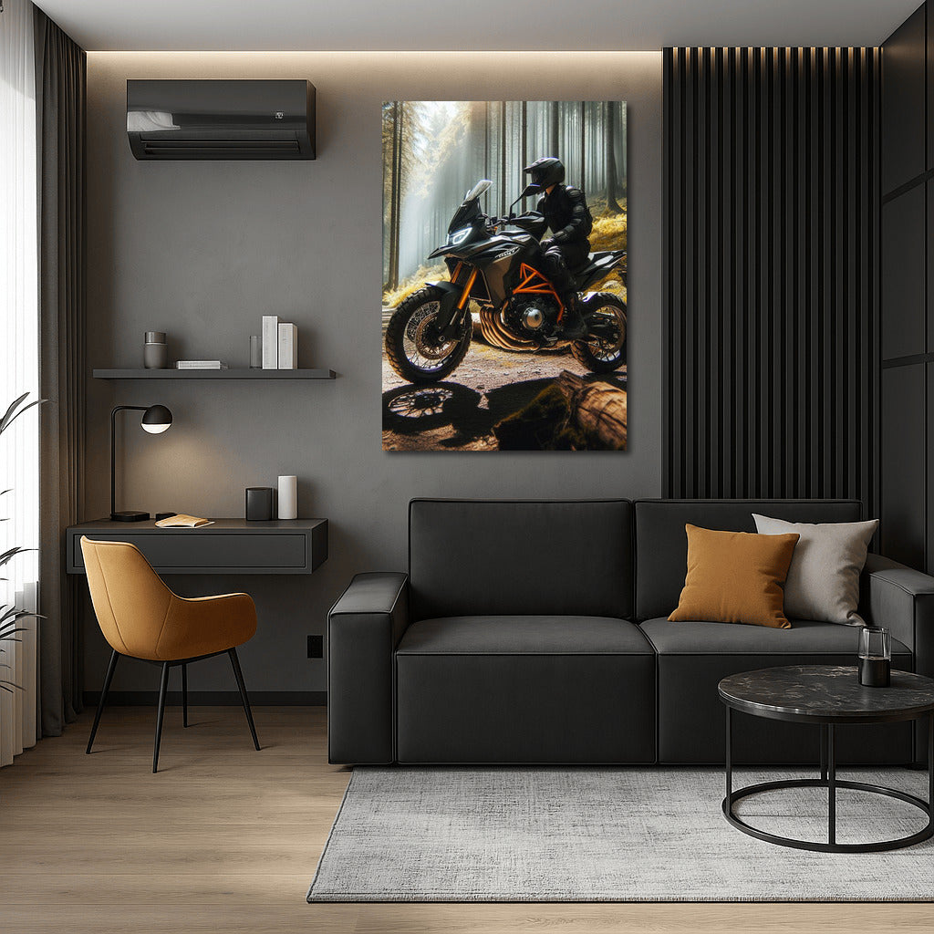 Freedom on Wheels: Motorcycle on a Forest Trail