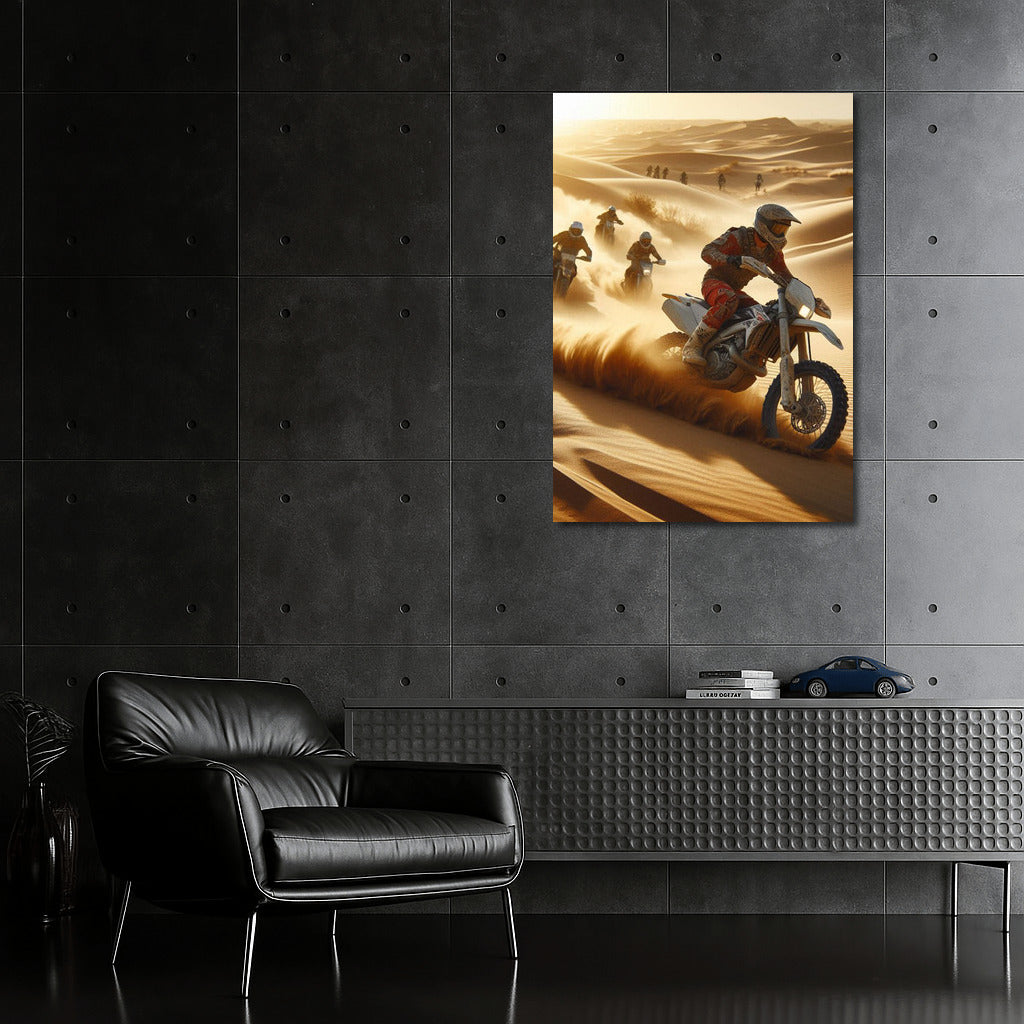 Desert Dunes: Off-Road Motorcycles Action