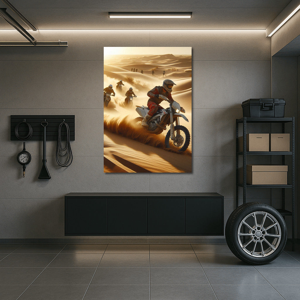 Desert Dunes: Off-Road Motorcycles Action
