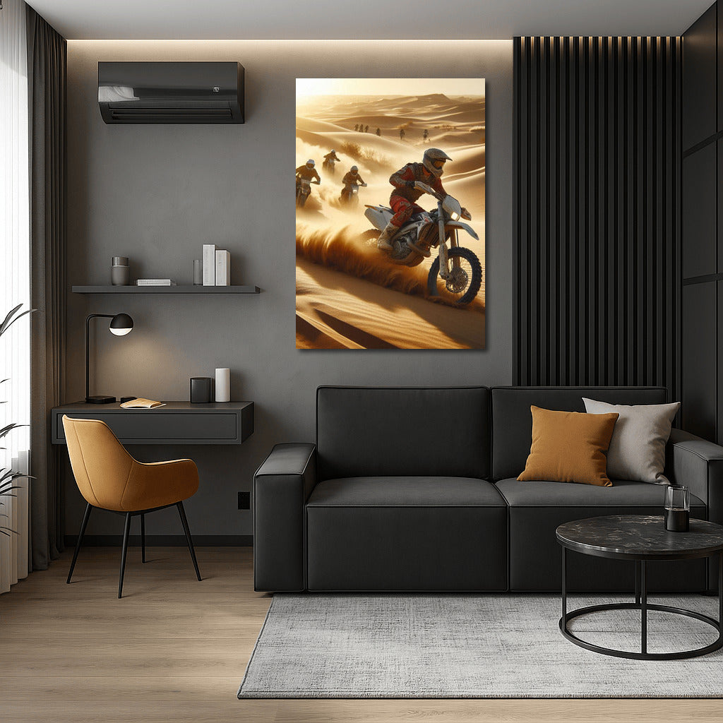 Desert Dunes: Off-Road Motorcycles Action
