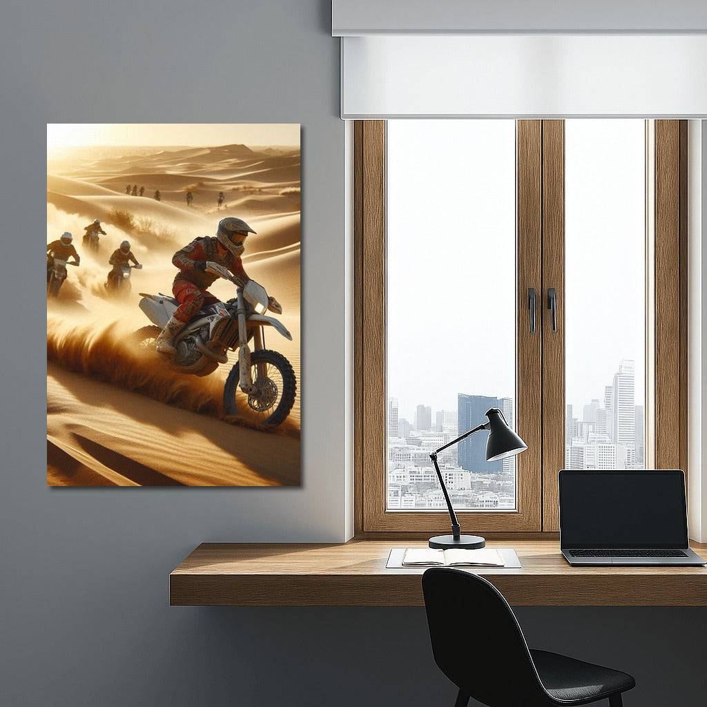 Desert Dunes: Off-Road Motorcycles Action