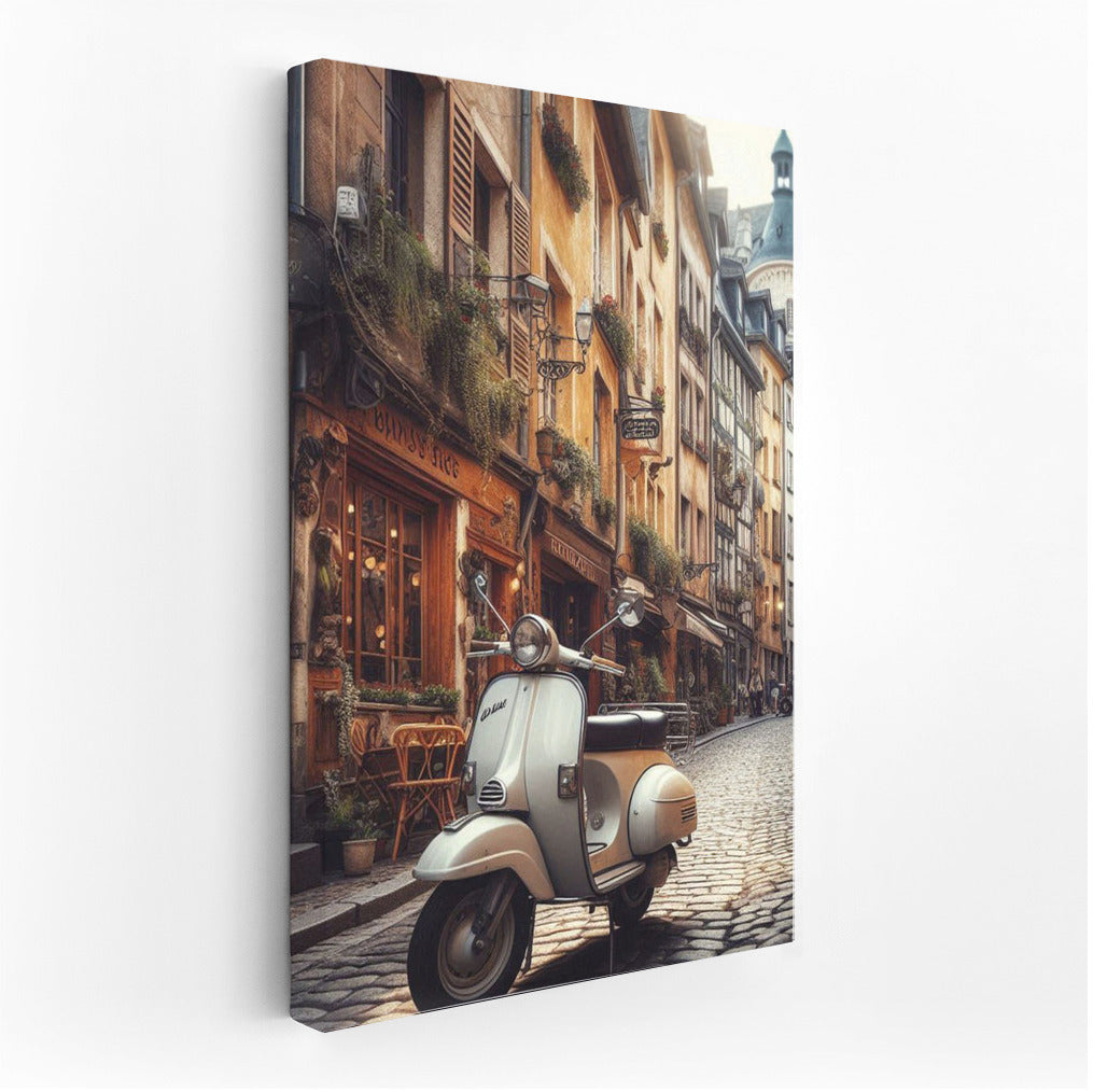 Retro scooter in the heart of old Europe: the romance of the streets