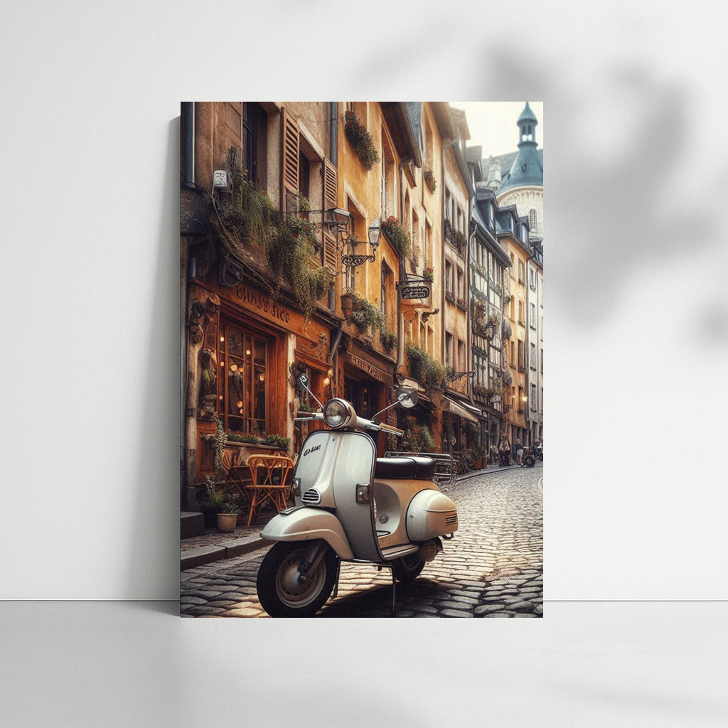 Retro scooter in the heart of old Europe: the romance of the streets