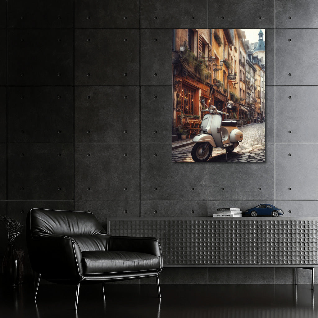 Retro scooter in the heart of old Europe: the romance of the streets