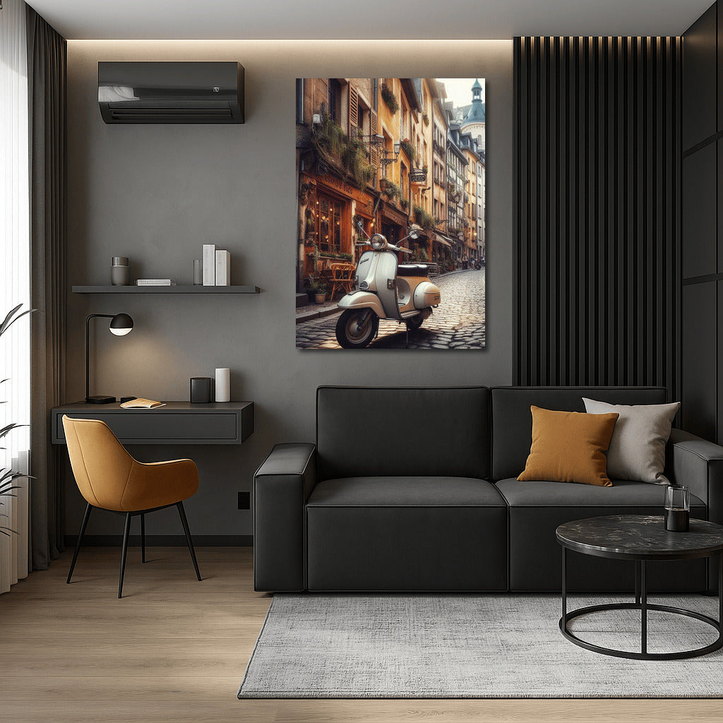 Retro scooter in the heart of old Europe: the romance of the streets