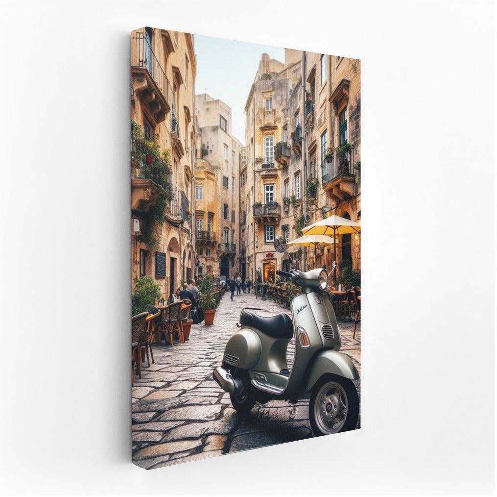 Retro Scooter in the Heart of Italy: The Charm of a Historic Town