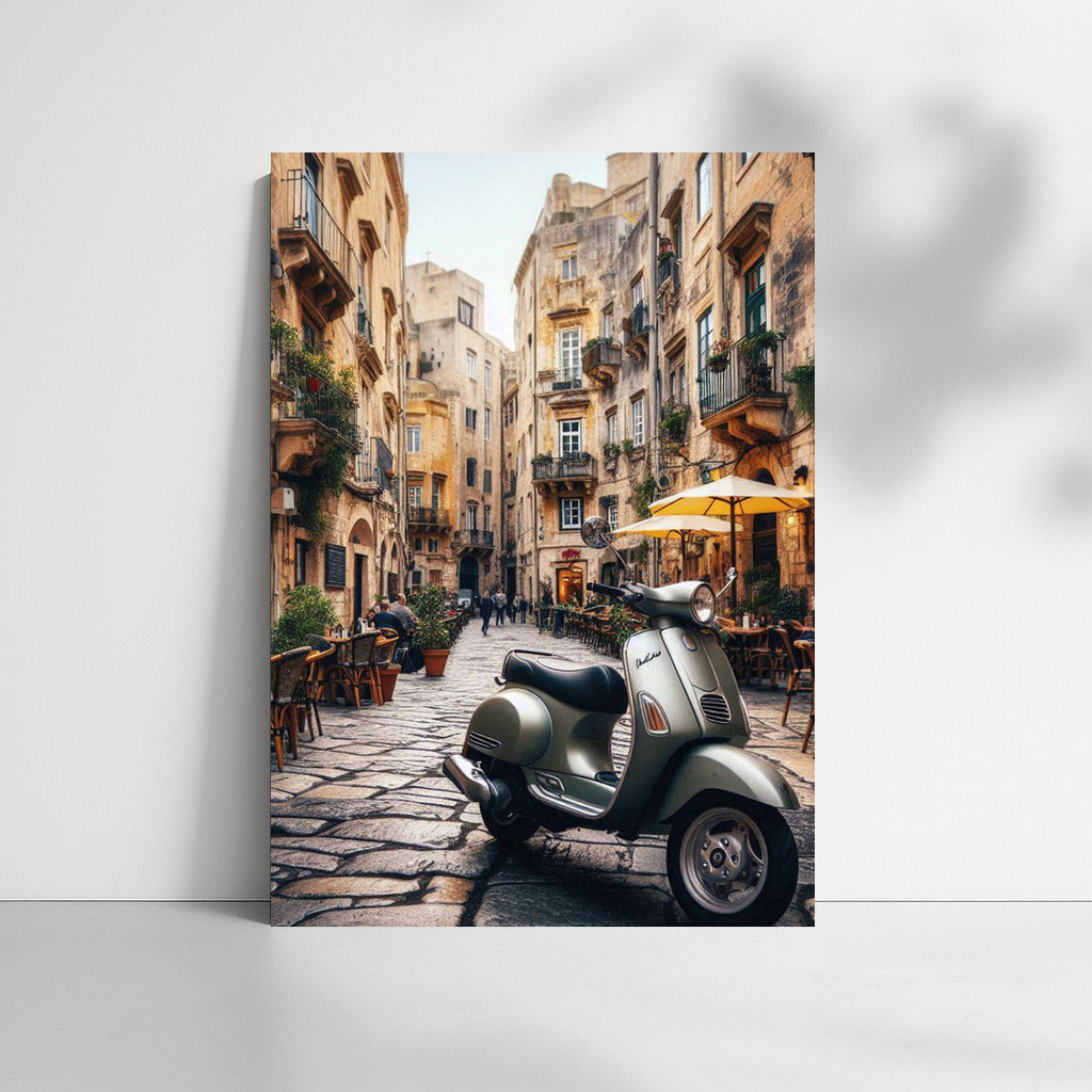 Retro Scooter in the Heart of Italy: The Charm of a Historic Town