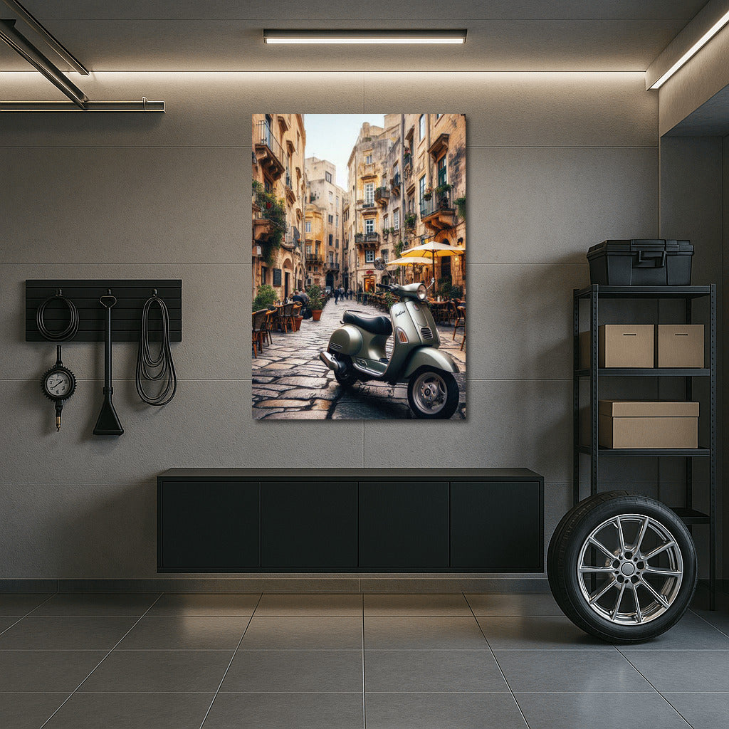 Retro Scooter in the Heart of Italy: The Charm of a Historic Town