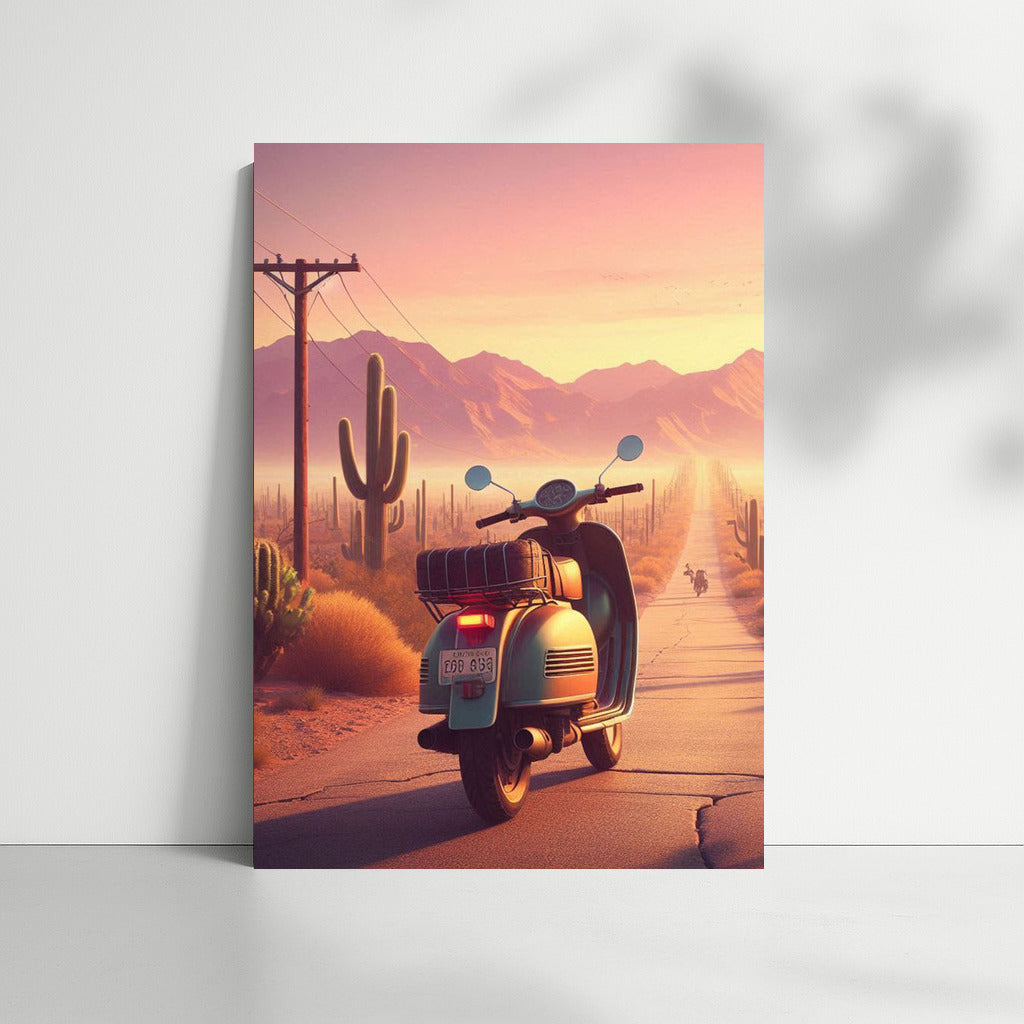 Scooters on the Desert Road: Freedom of Horizons and Cacti