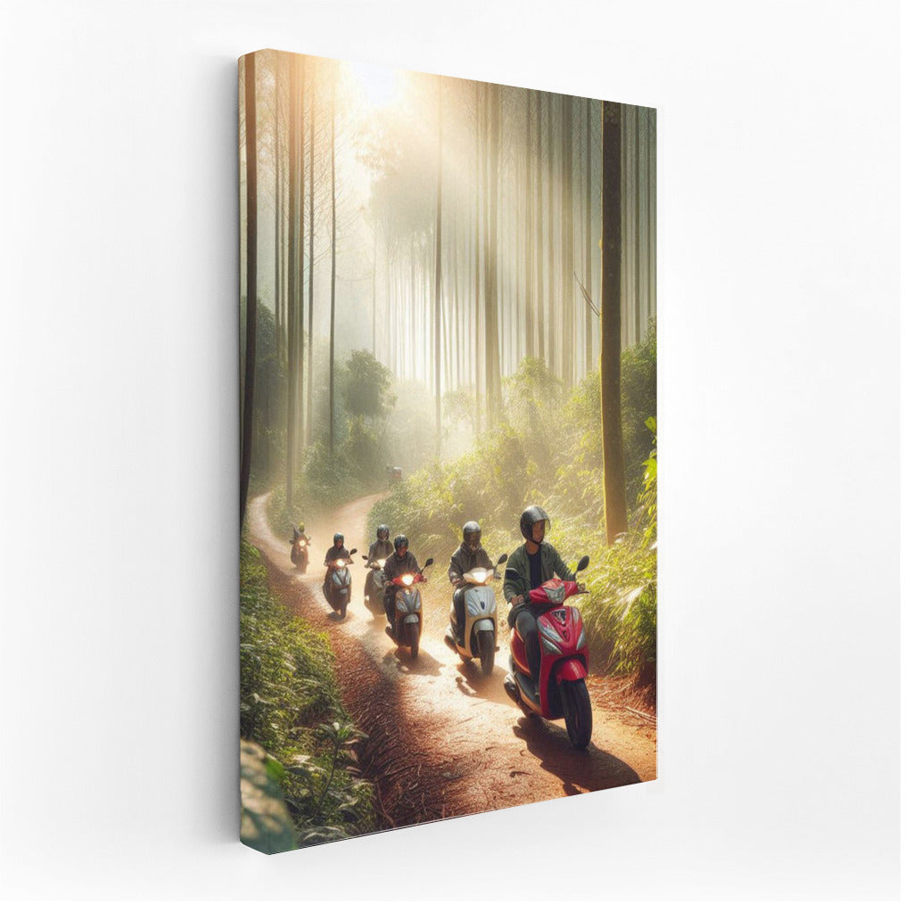 Scooters on a forest trail: Freedom and speed in every turn