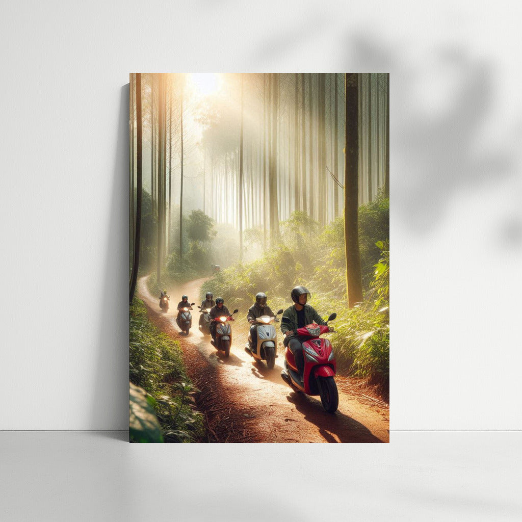 Scooters on a forest trail: Freedom and speed in every turn