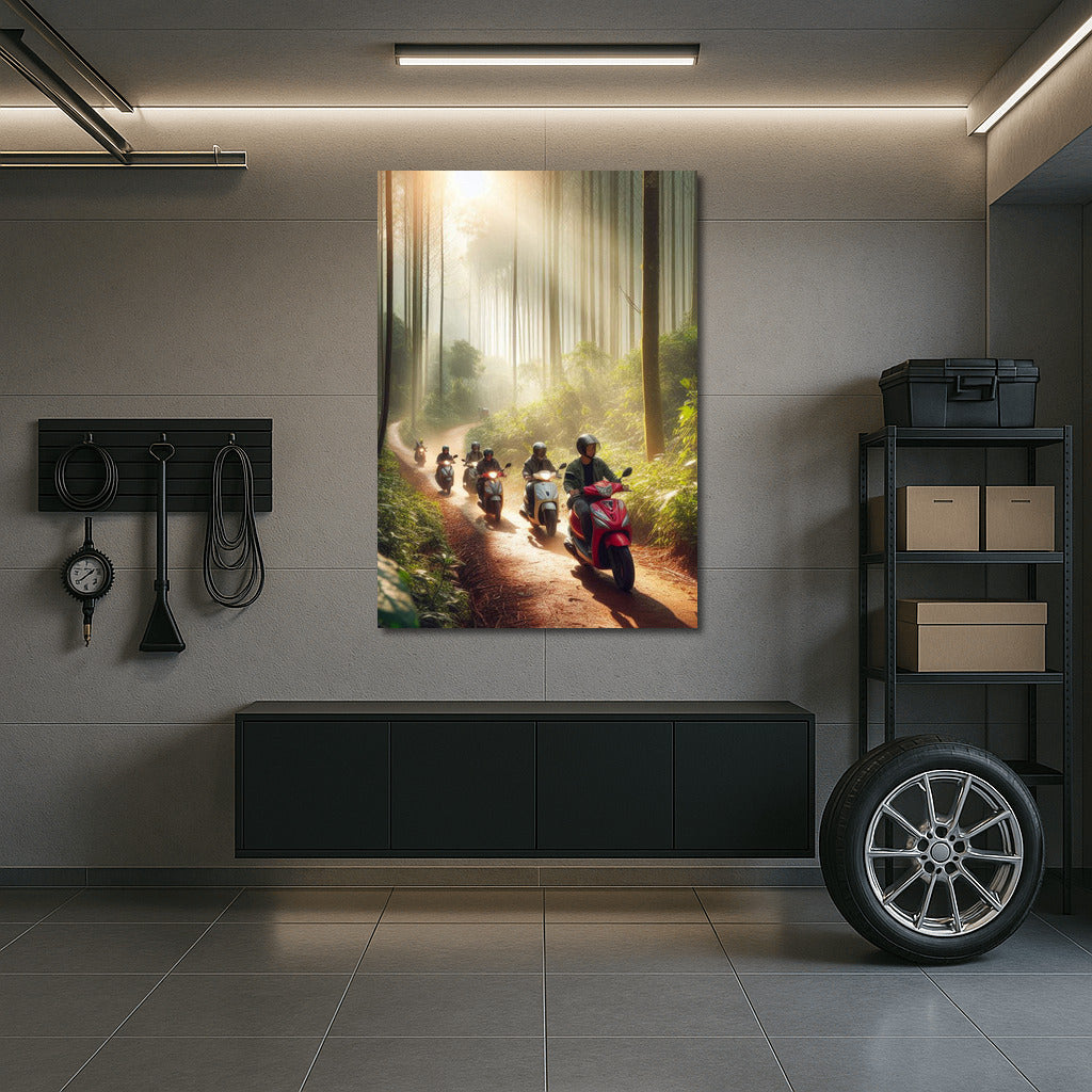 Scooters on a forest trail: Freedom and speed in every turn