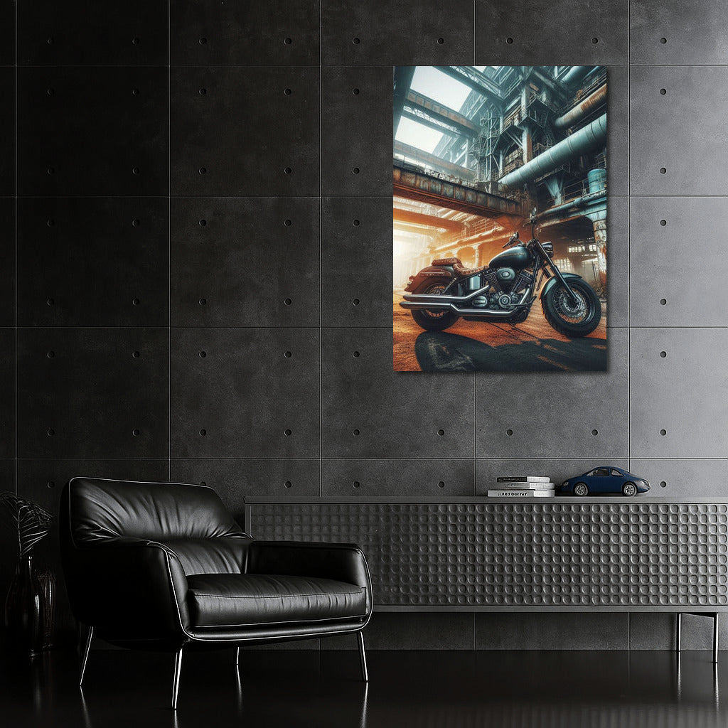 Freedom on Wheels: Touring Motorcycle in an Abandoned Industrial Zone
