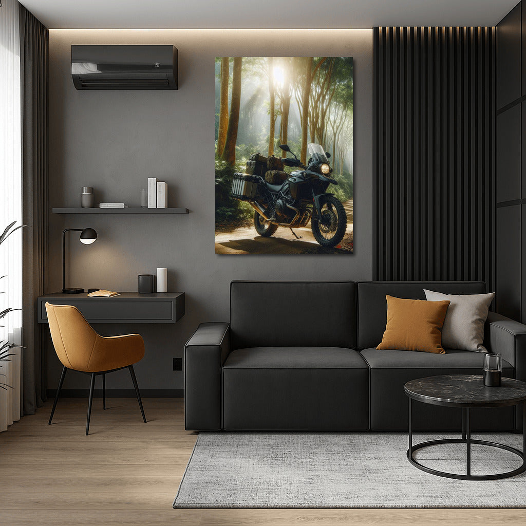 Freedom on Wheels: Motorcycle Touring on a Forest Trail