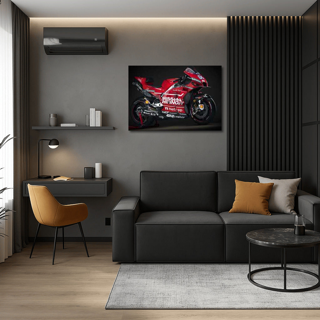 Speed and Adrenaline: Ducati Sports Bike in Bright Colors