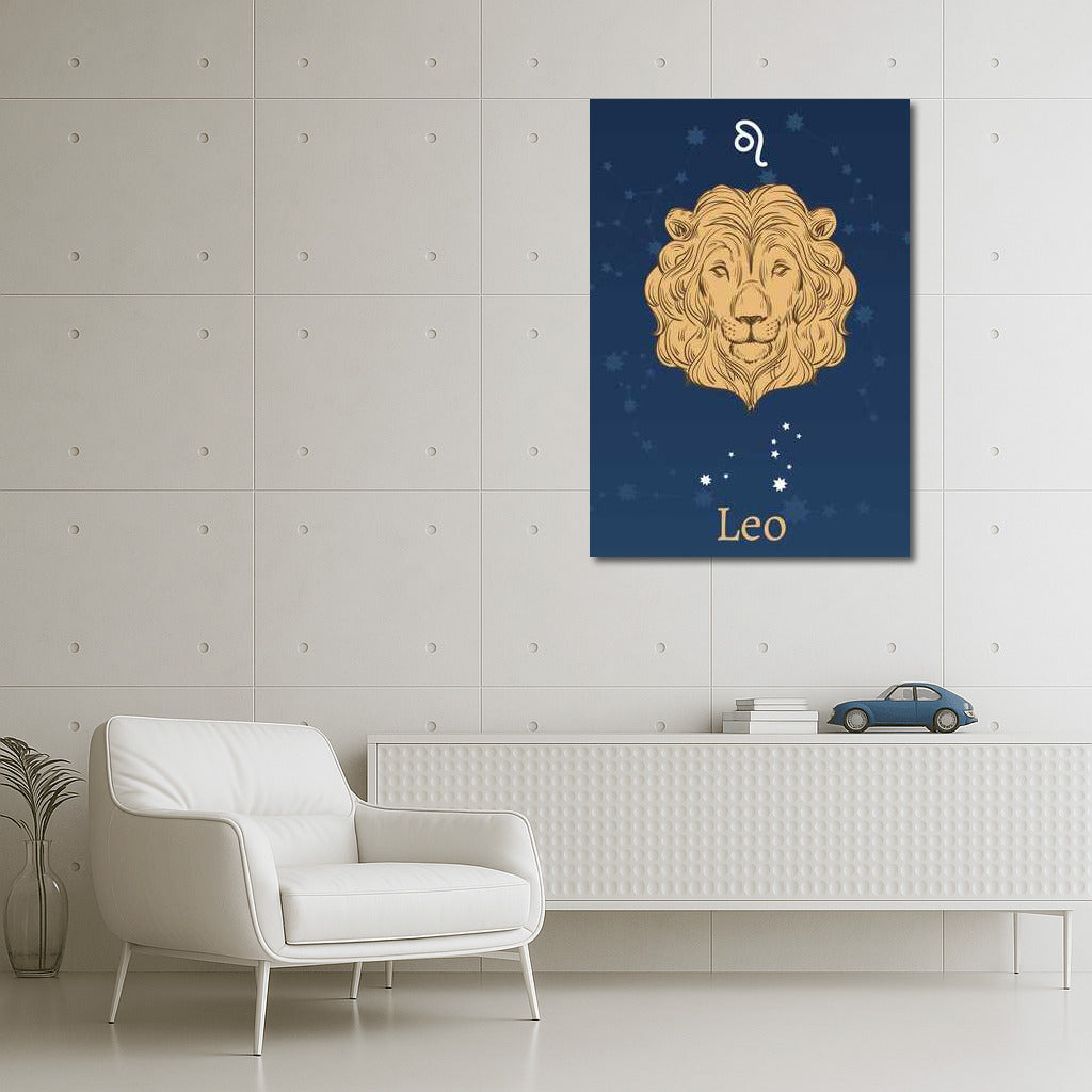 King of the Stars: Leo on the Background of the Constellation for a Stylish Interior