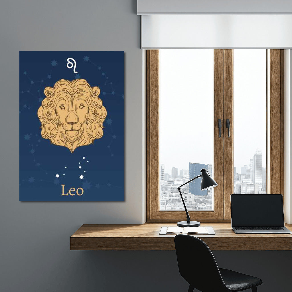 King of the Stars: Leo on the Background of the Constellation for a Stylish Interior