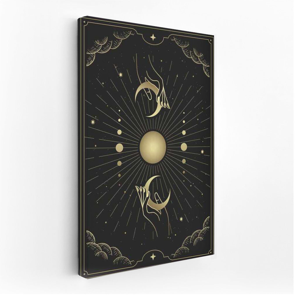 Mystical Hands and Moon: Mysterious Wall Decor for Dreamers