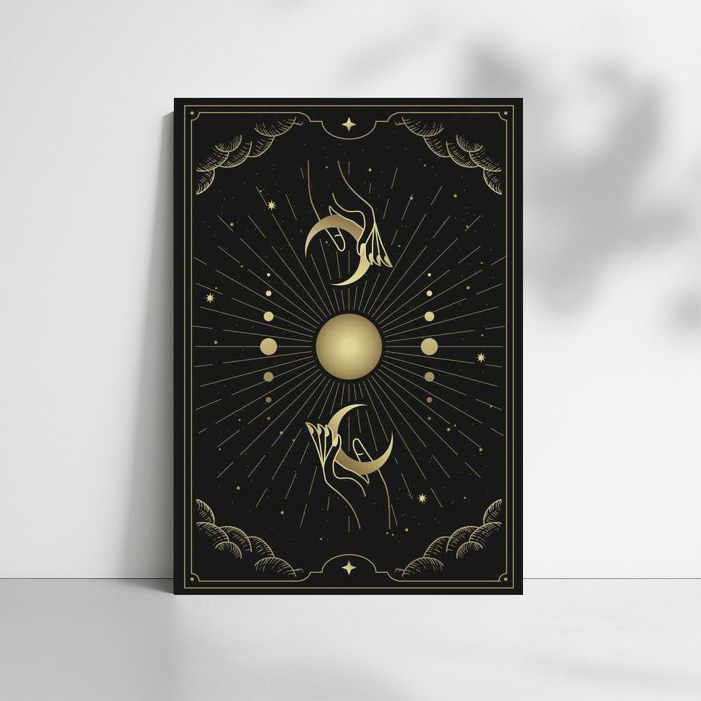 Mystical Hands and Moon: Mysterious Wall Decor for Dreamers