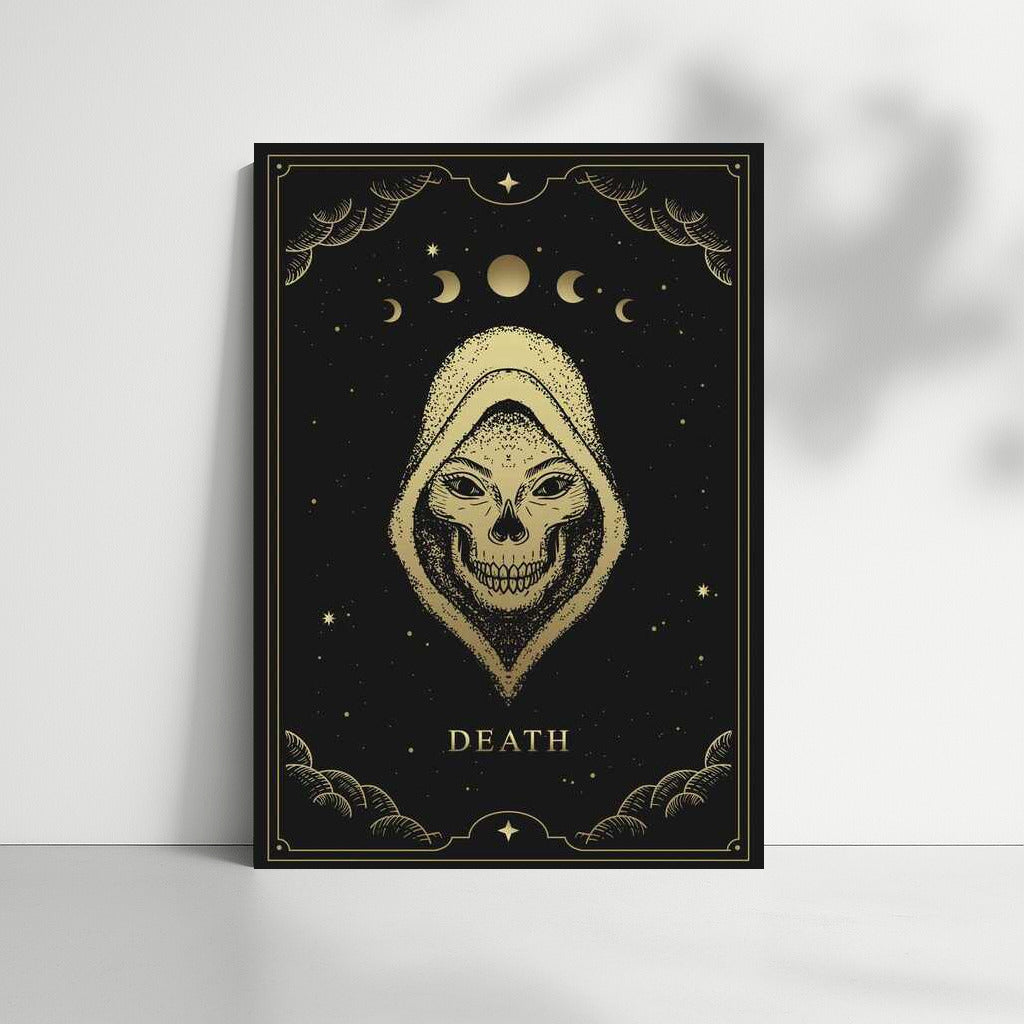 Mysterious Hooded Face Under The Stars: Mystical Wall Decor