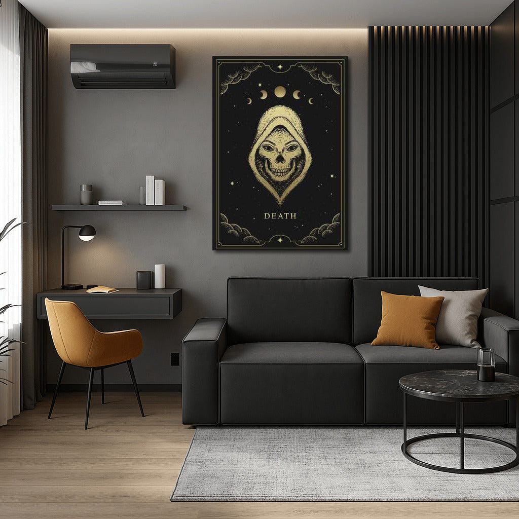 Mysterious Hooded Face Under The Stars: Mystical Wall Decor