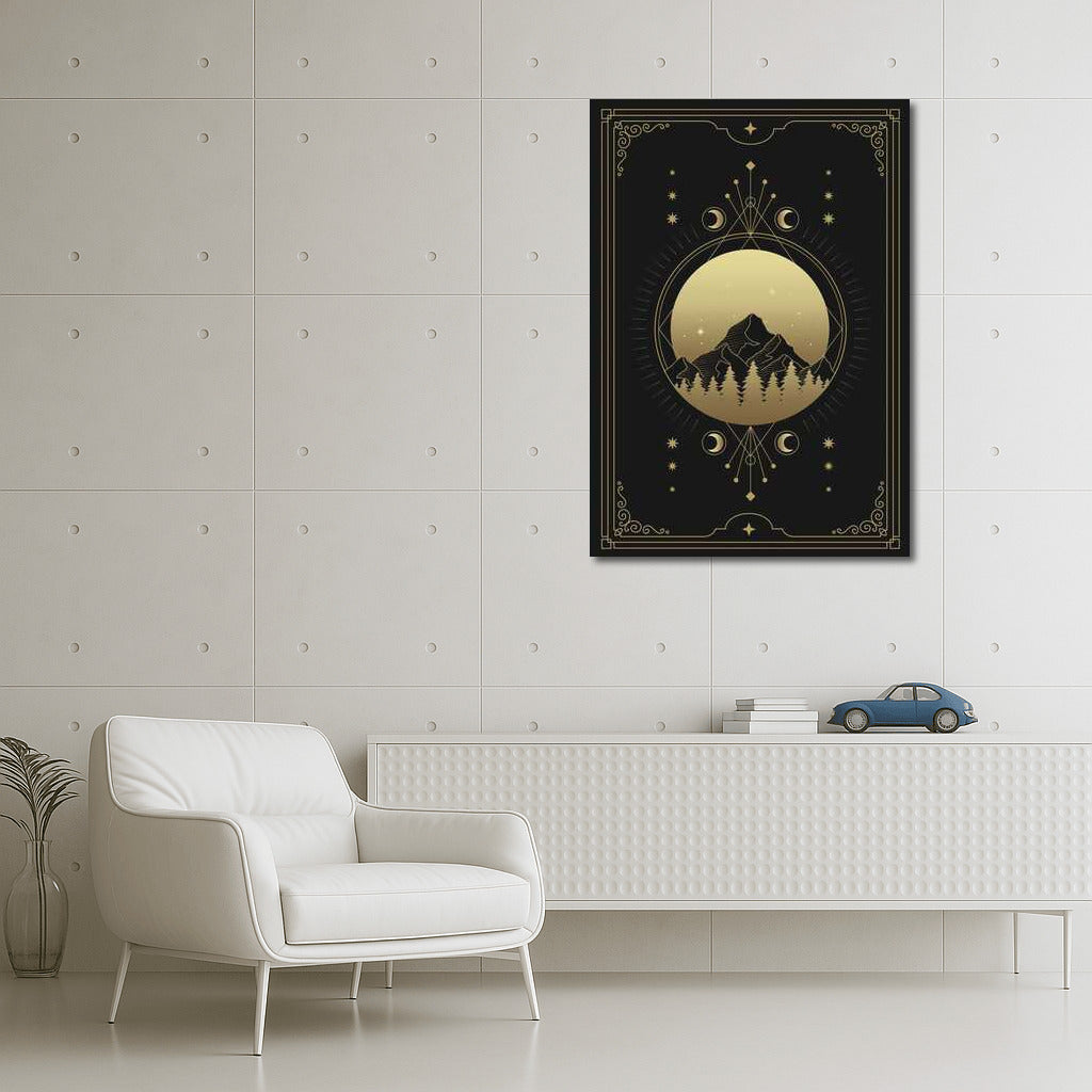 Moonlight over Mountains and Forest: Night Magic for Your Interior