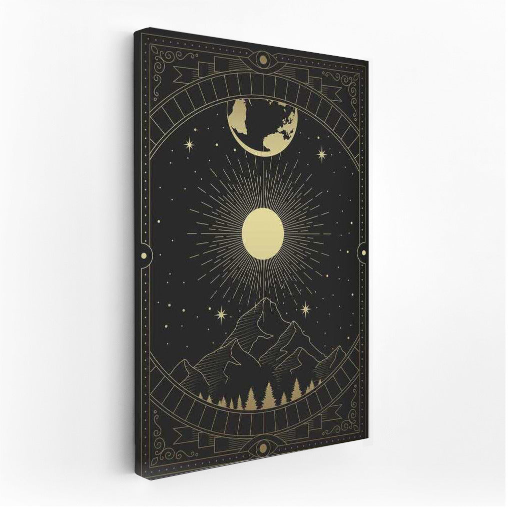 Mysterious Mountains: Sunshine and Midnight Sky