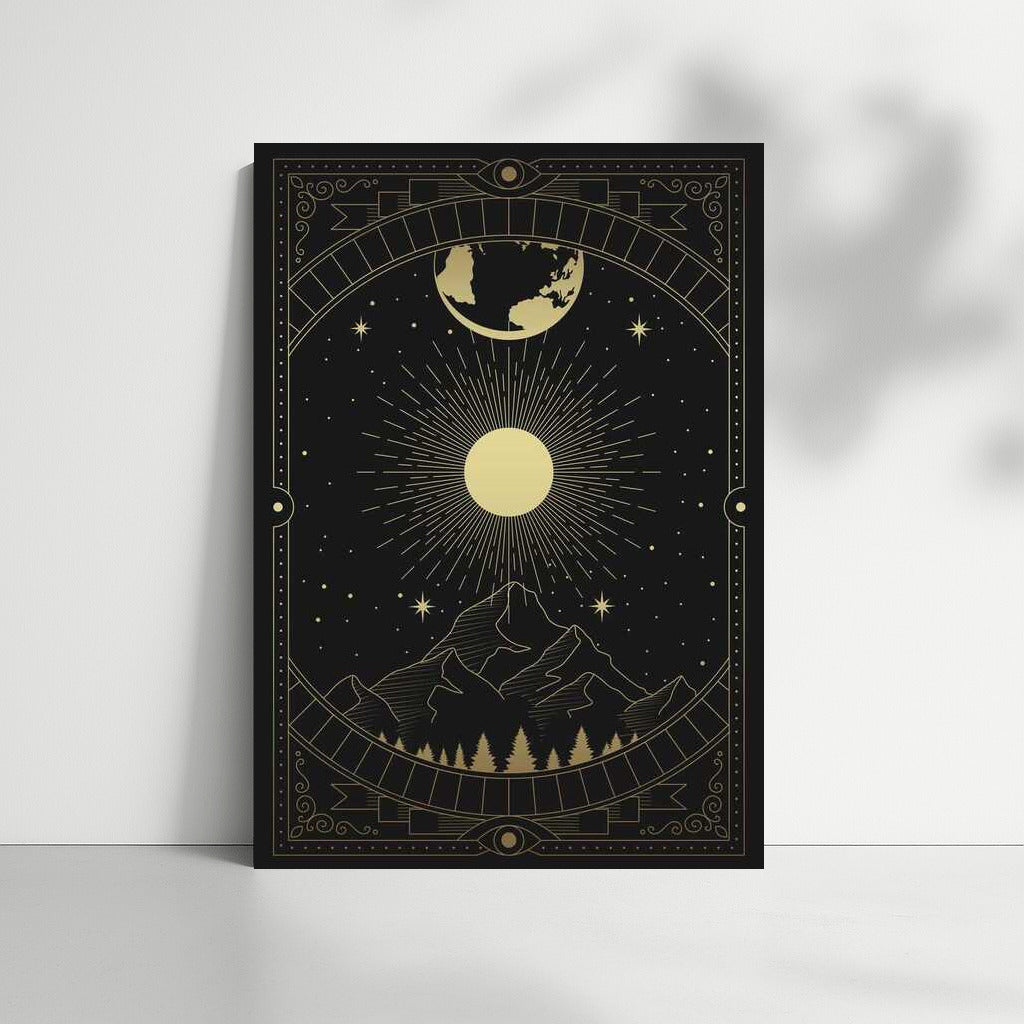 Mysterious Mountains: Sunshine and Midnight Sky