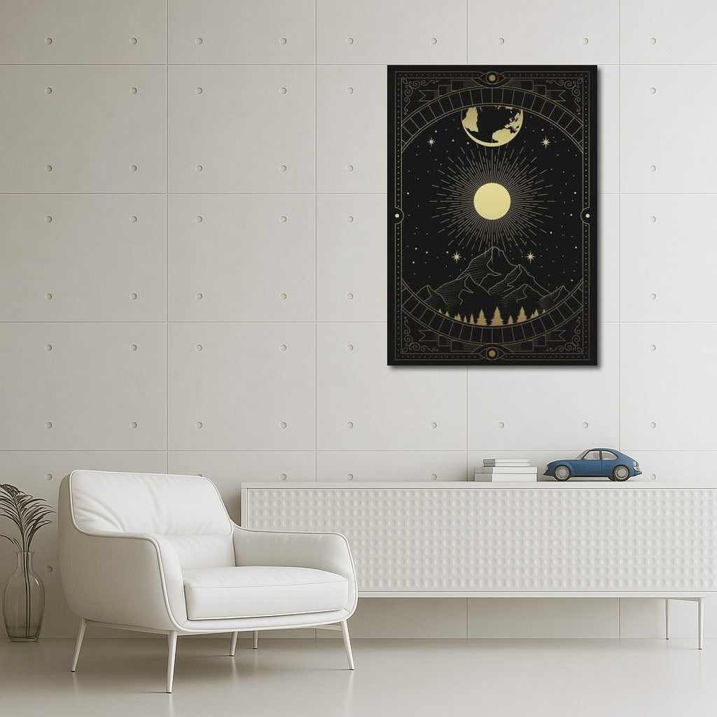 Mysterious Mountains: Sunshine and Midnight Sky